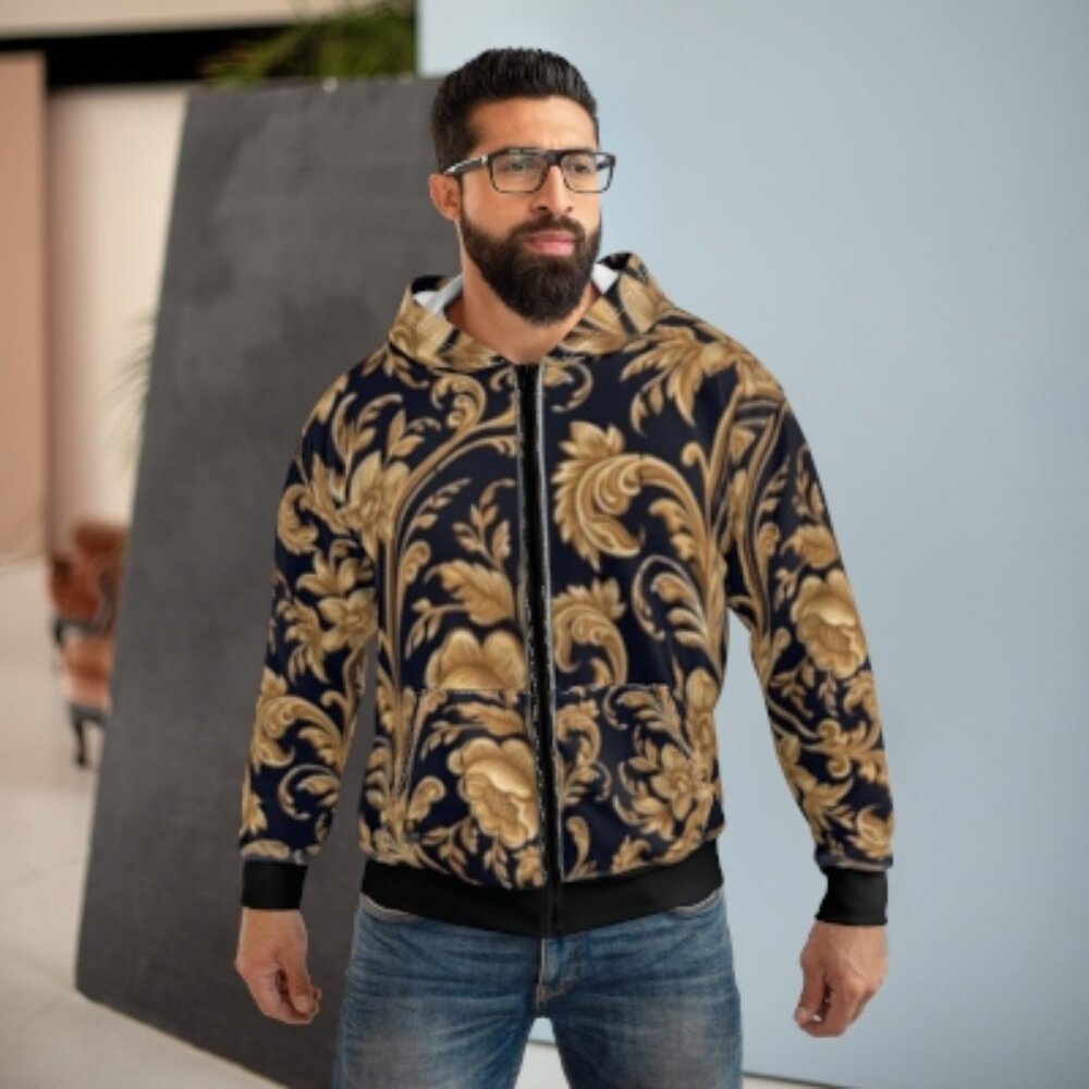 Baroque Floral Zip Hoodie